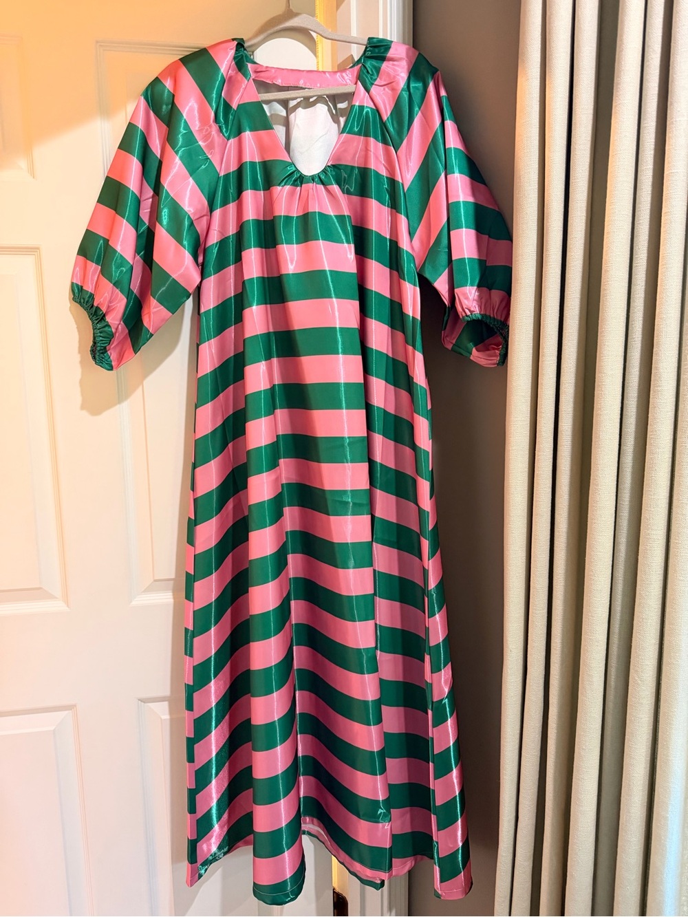 The viral Striped Pink and Green Dress - Maxi